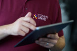 Man holding tablet